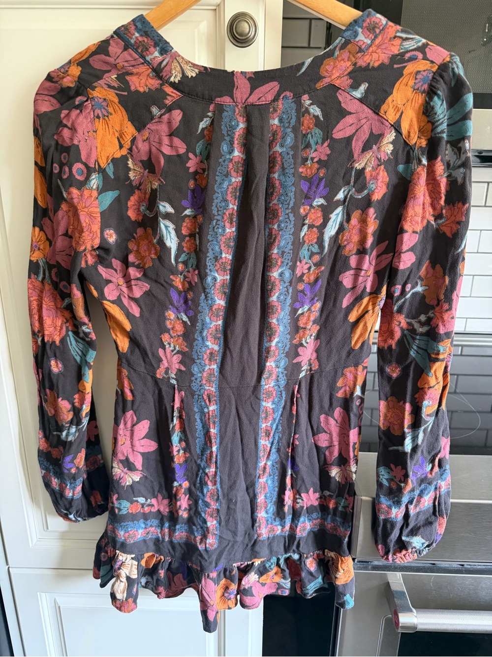Free People Violet Hill Printed Tunic Floral Sz 2 Small Bohemian - Picture 8 of 8